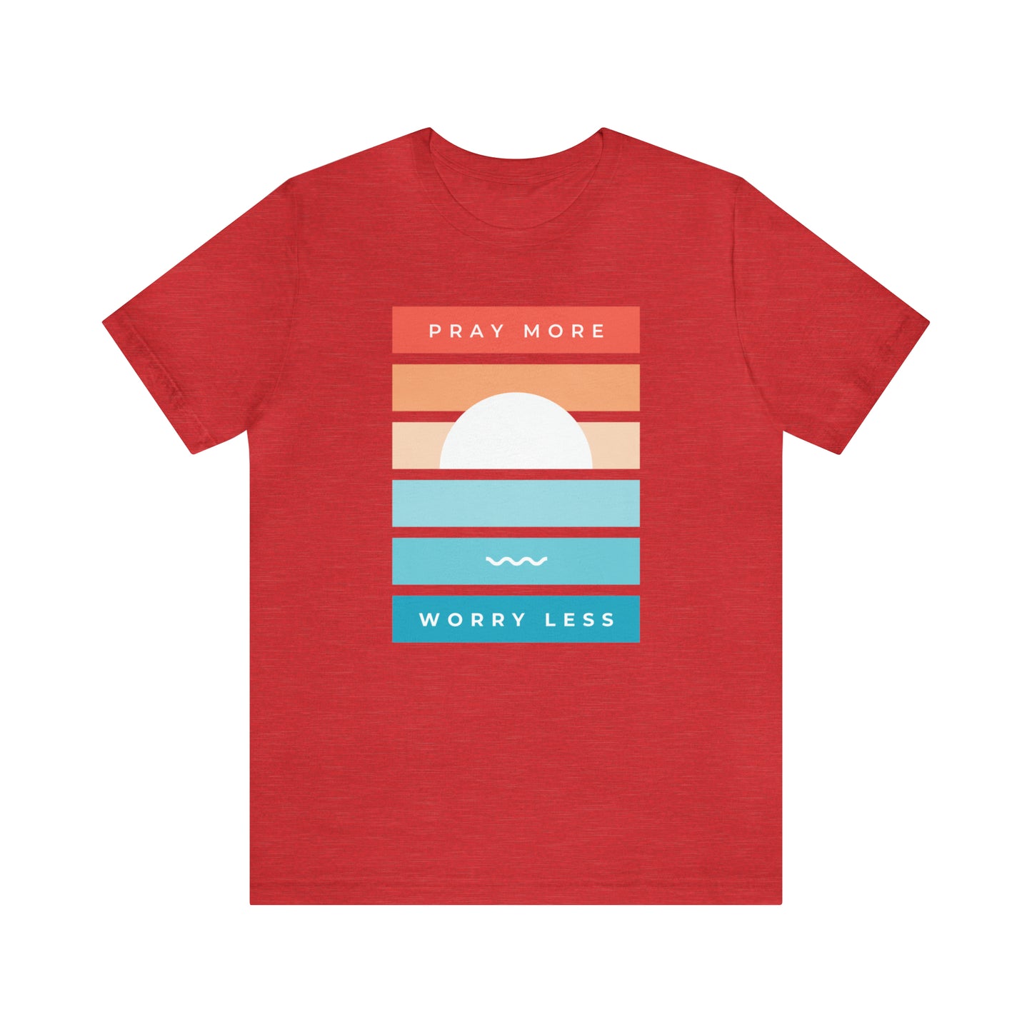  Sunset Graphic Christian Tee heather red