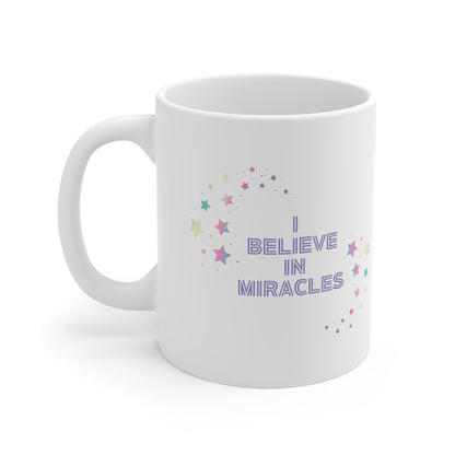 I Believe In Miracles Mug - Colourful Star Christian Mug