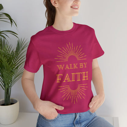 Walk By Faith Not By Sight T-Shirt - Front & Back Christian Tee Bright Colors