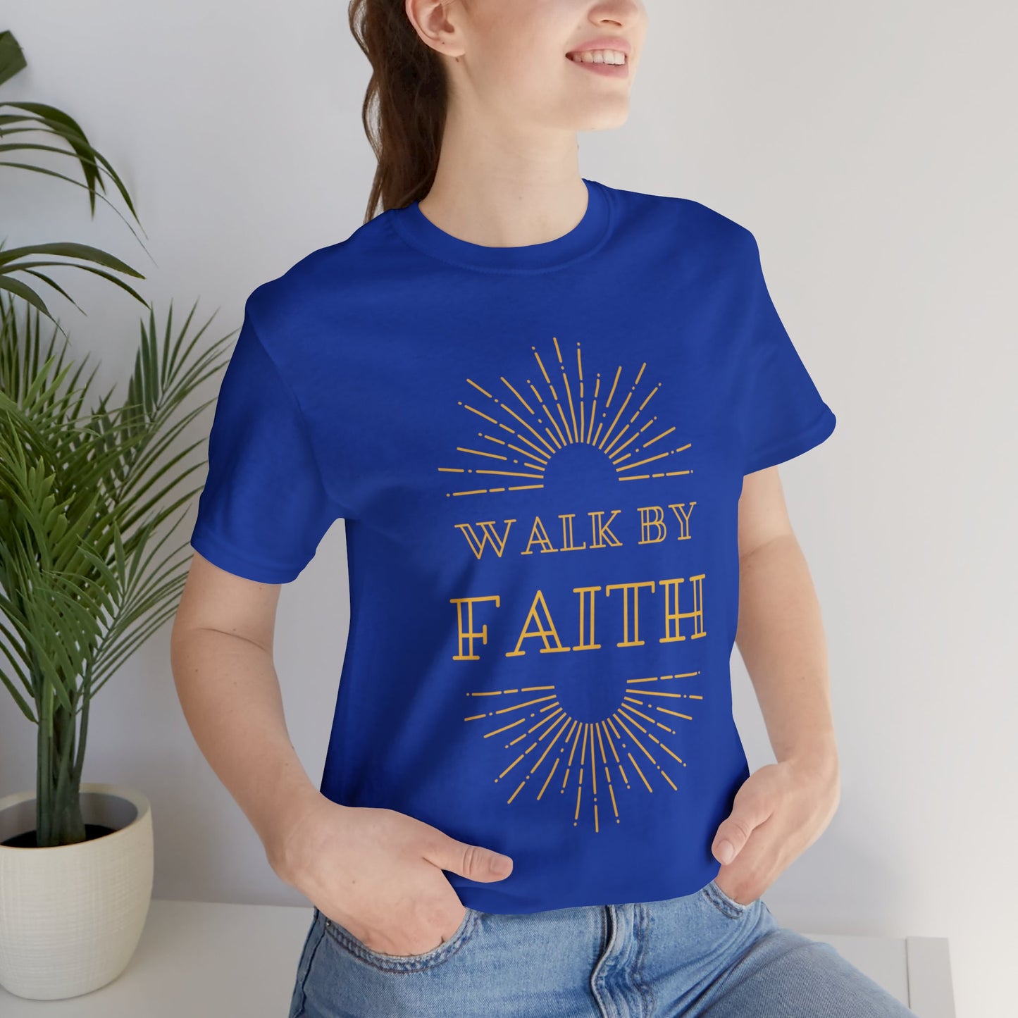 Walk By Faith Not By Sight T-Shirt - Front & Back Christian Tee Bright Colors