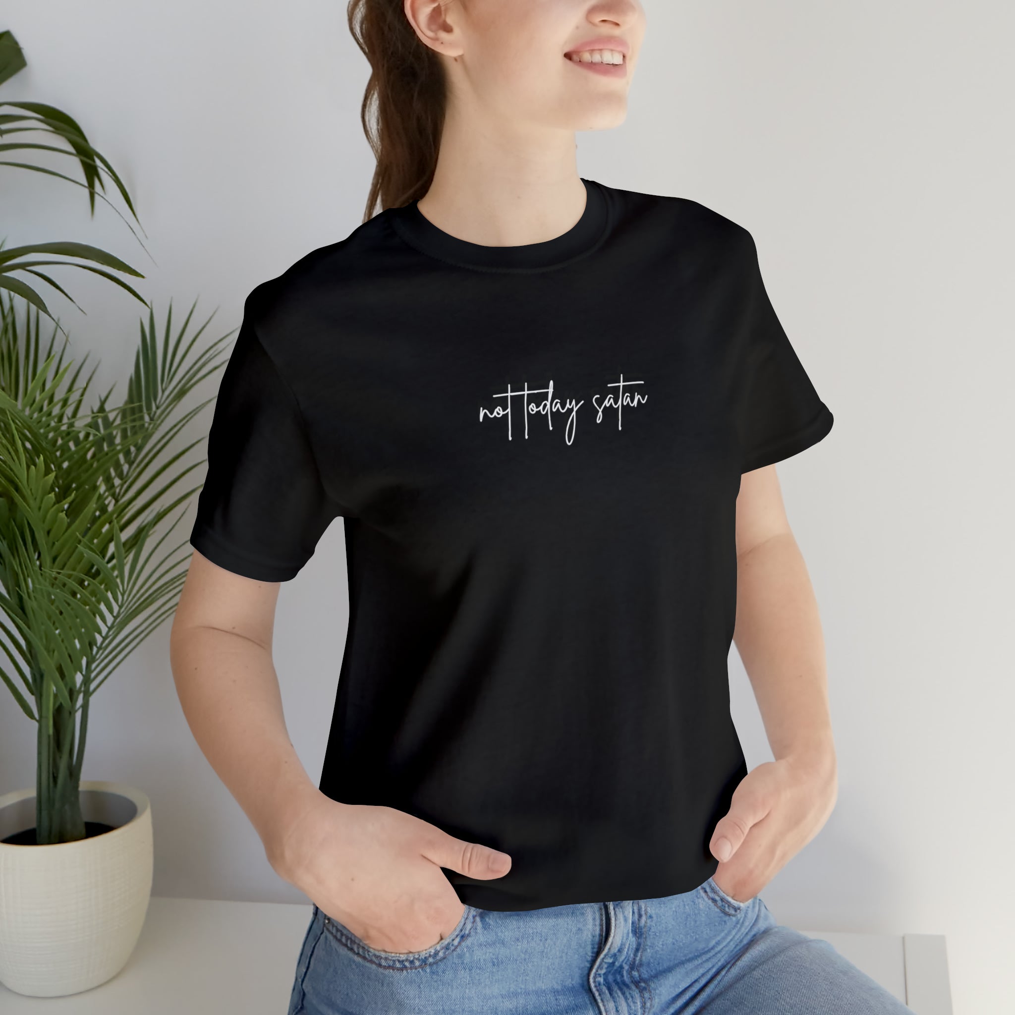 Not Today Satan T Shirt Minimalist Design