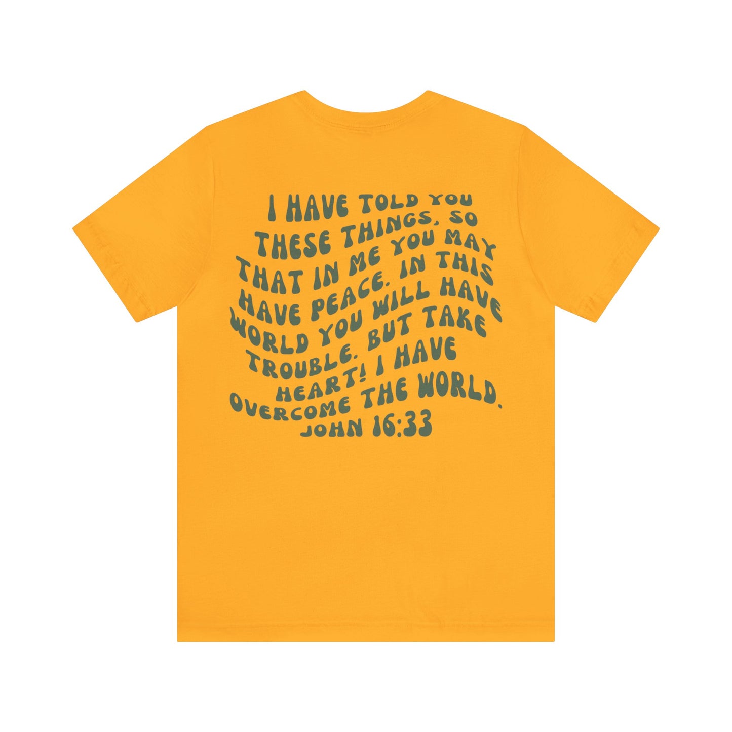 Take Heart Tee - I Have Overcome The World John 16:33 T-Shirt