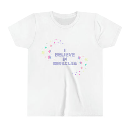 I Believe In Miracles Kids T-Shirt - Colourful Star Christian Tee