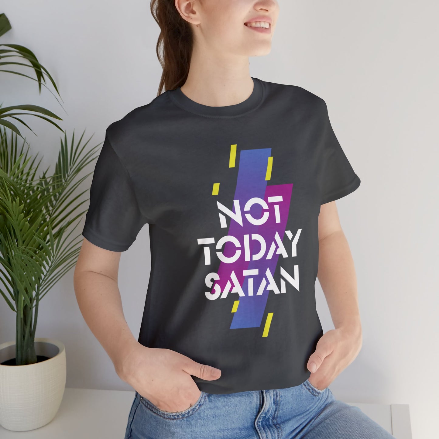 Not Today Satan T-Shirt - Bright Graphic Christian Tee