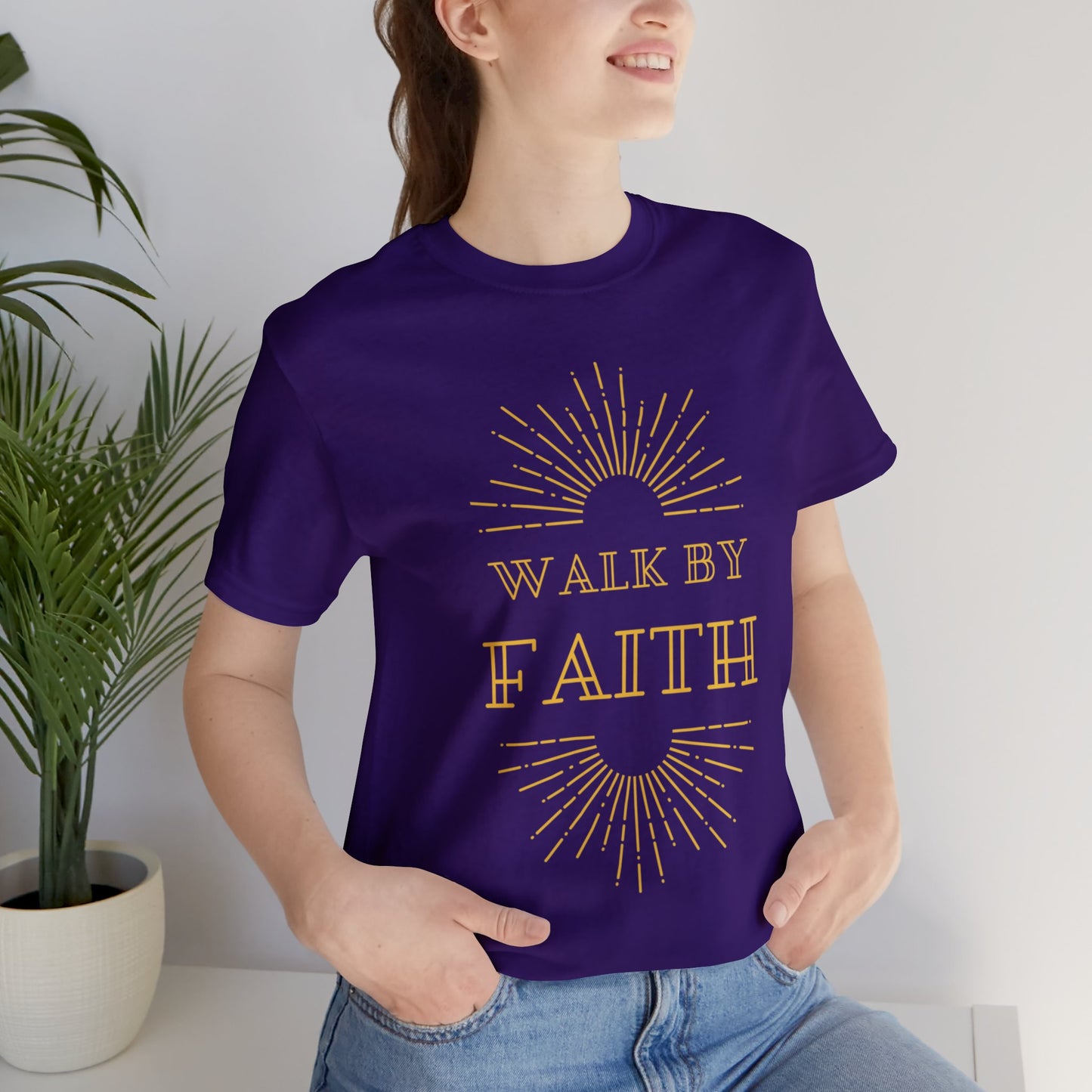 Walk By Faith Not By Sight T-Shirt - Front & Back Christian Tee Bright Colors
