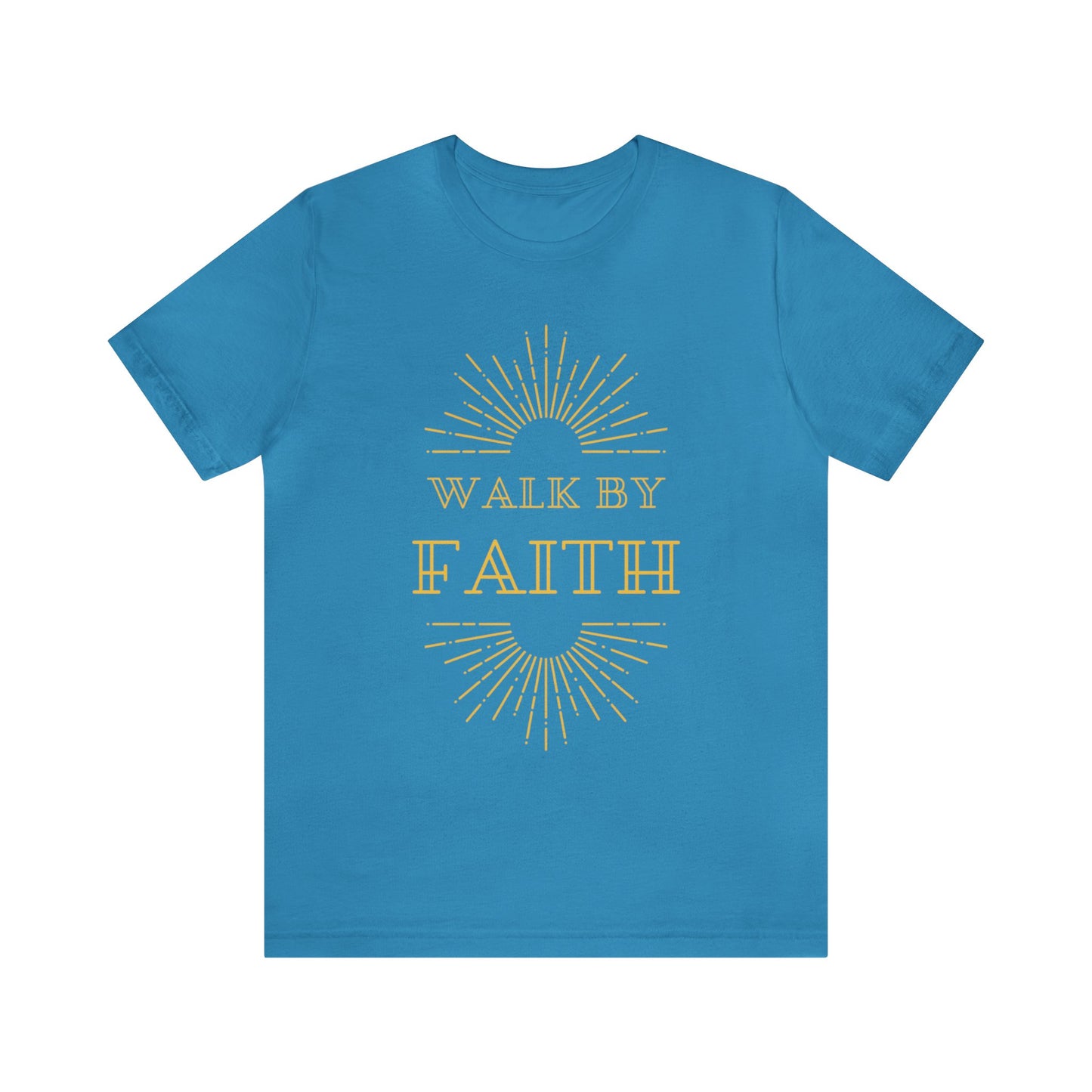 Walk By Faith Not By Sight T-Shirt - Front & Back Christian Tee Bright Colors