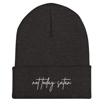 Not Today Satan Beanie - Embroidered Minimalist Design