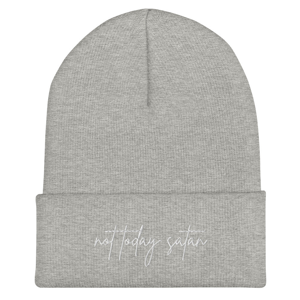 Not Today Satan Beanie - Embroidered Minimalist Design