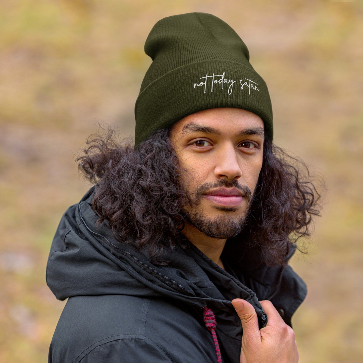 Not Today Satan Beanie - Embroidered Minimalist Design