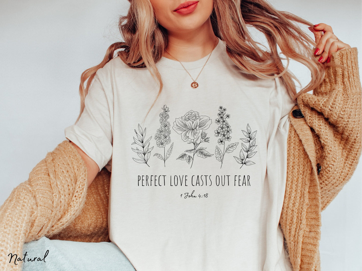 Perfect Love Casts Out Fear Floral Shirt