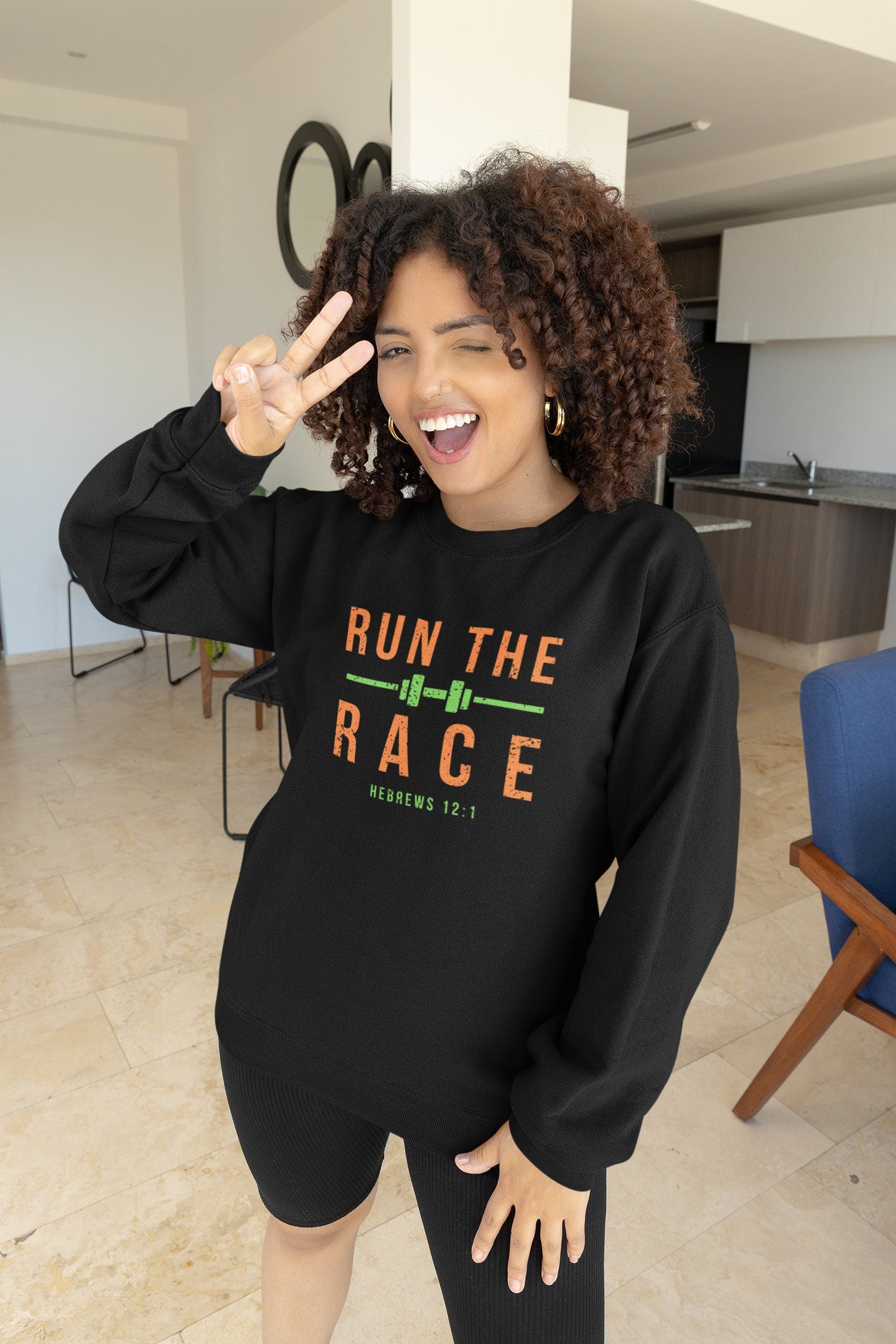 Run The Race Gym Crewneck