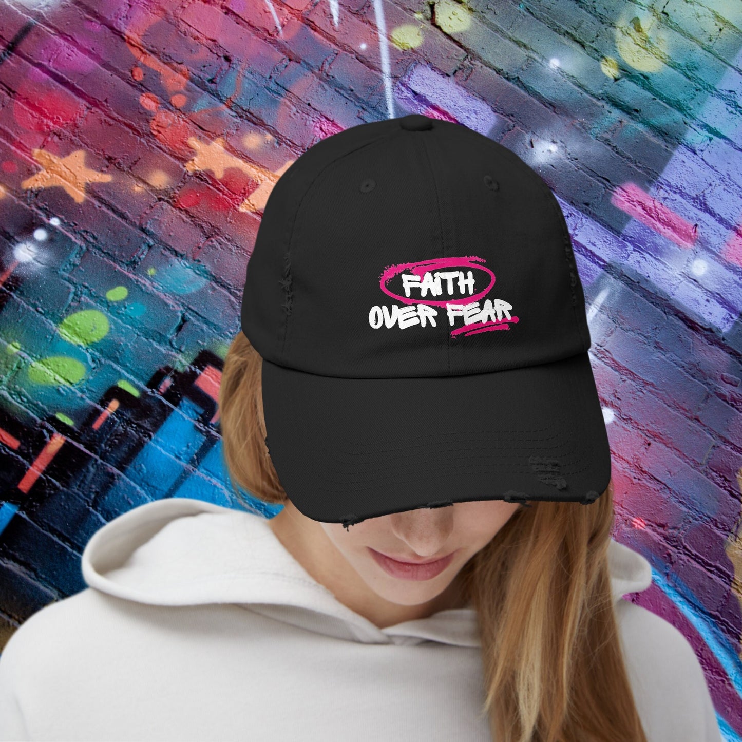 Faith Over Fear Grunge Hat