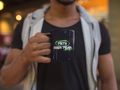 Faith Over Fear Grunge Mug