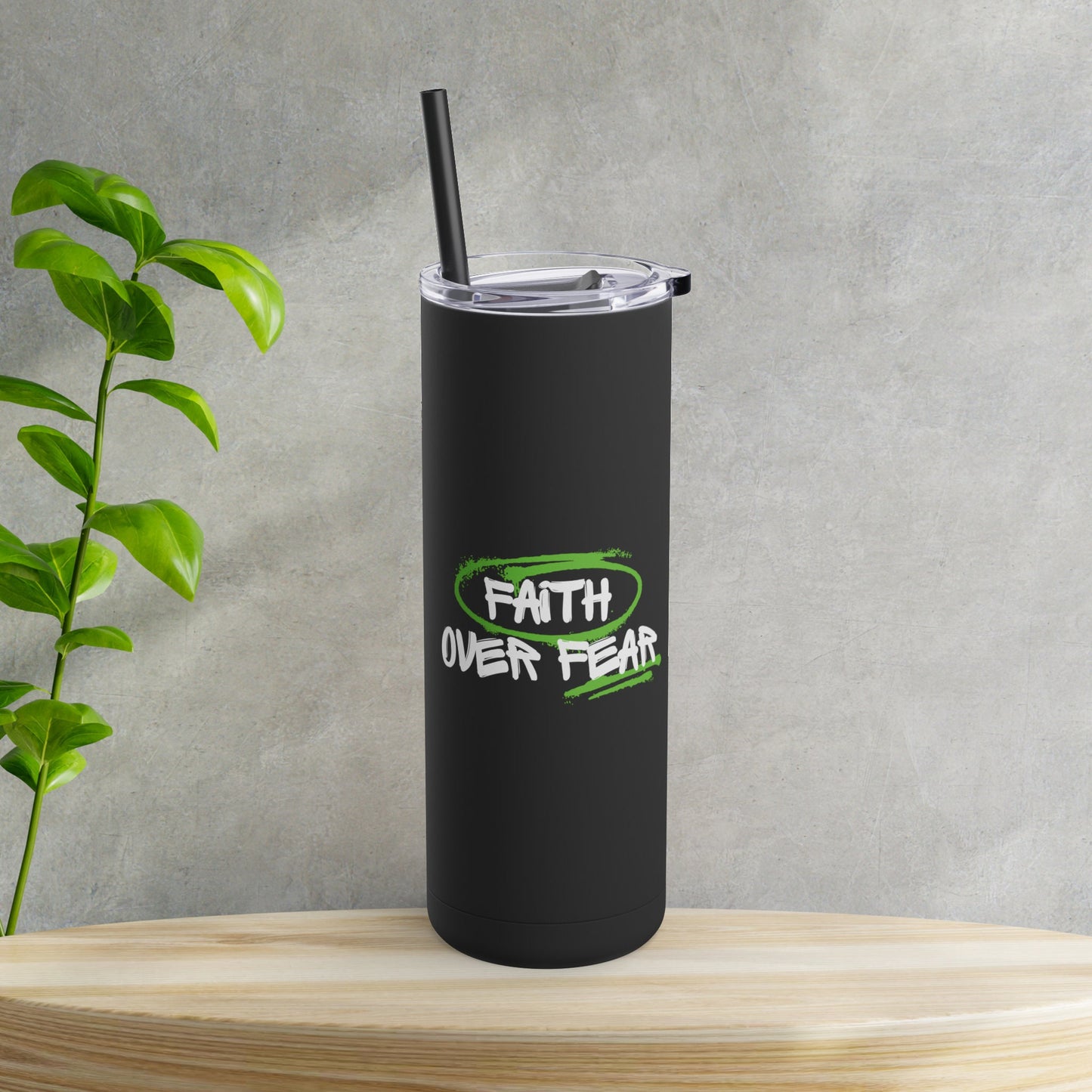 Faith Over Fear Grunge Tumbler Mug