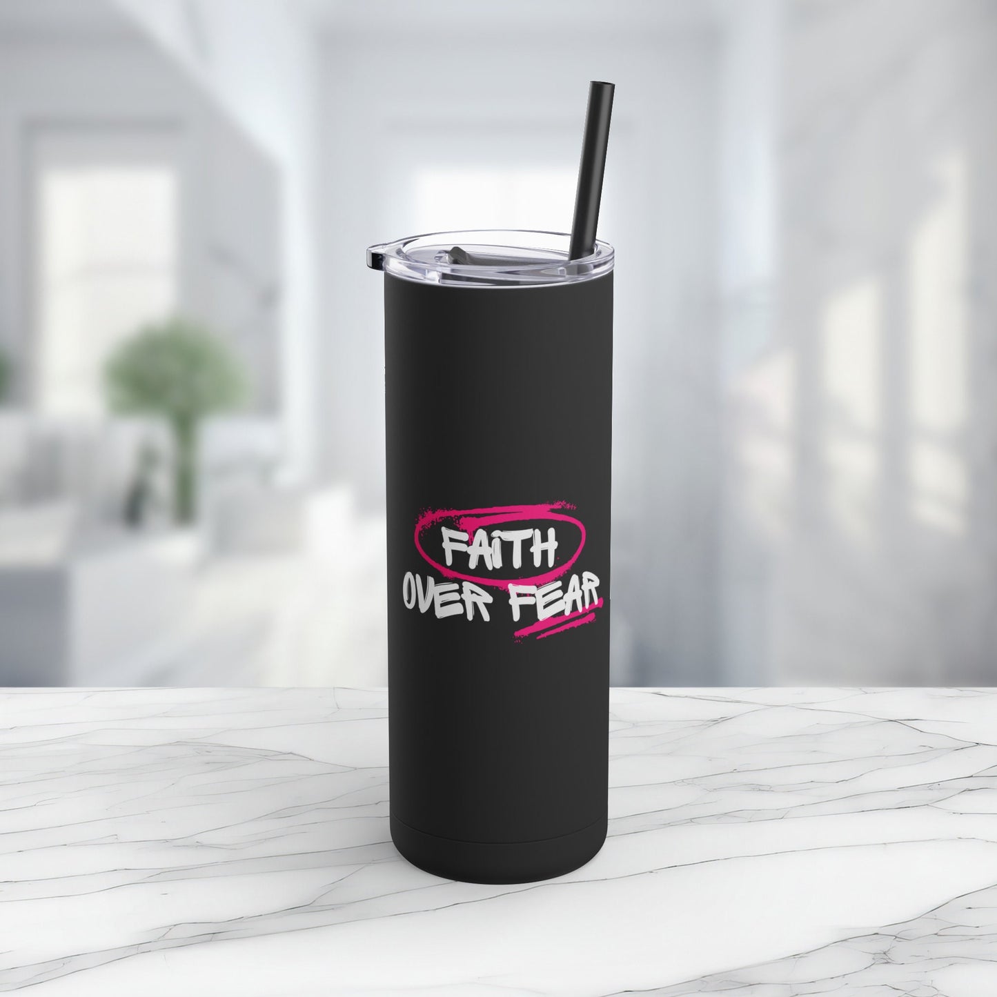 Faith Over Fear Grunge Tumbler Mug