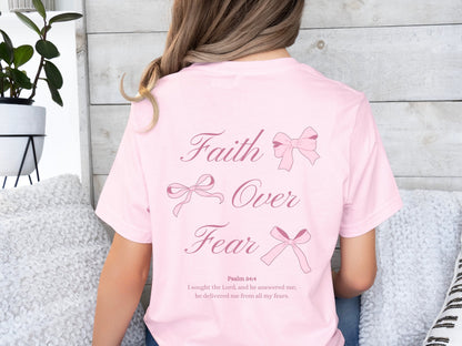 Faith Over Fear Ribbon Bow Shirt