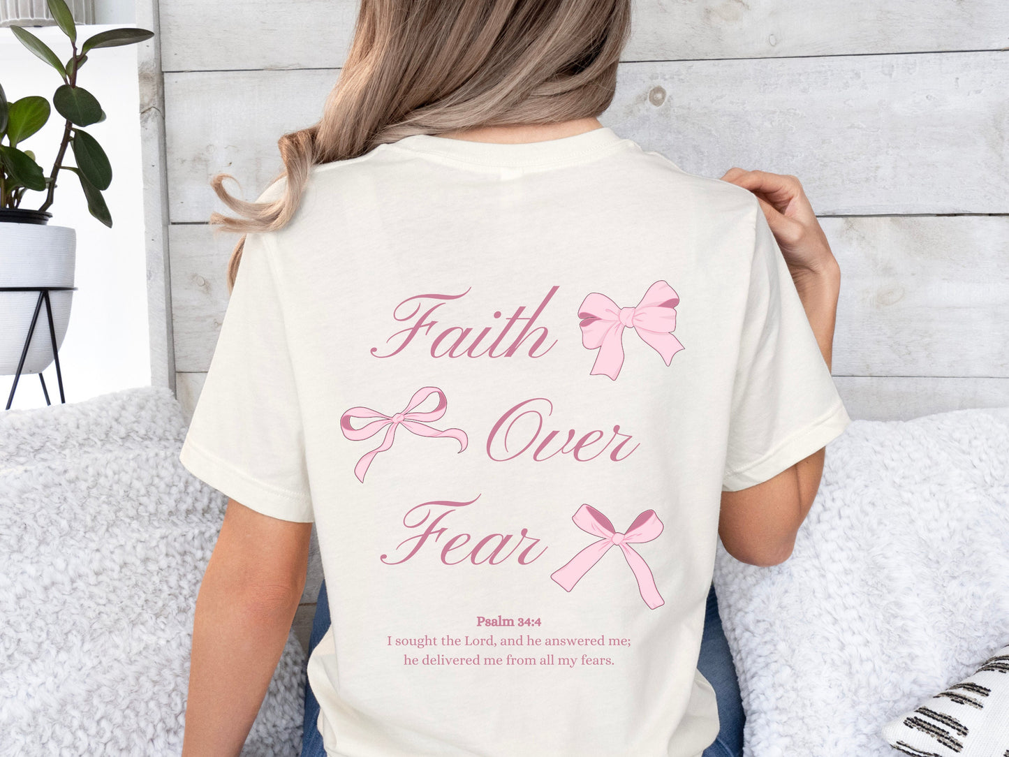 Faith Over Fear Ribbon Bow Shirt