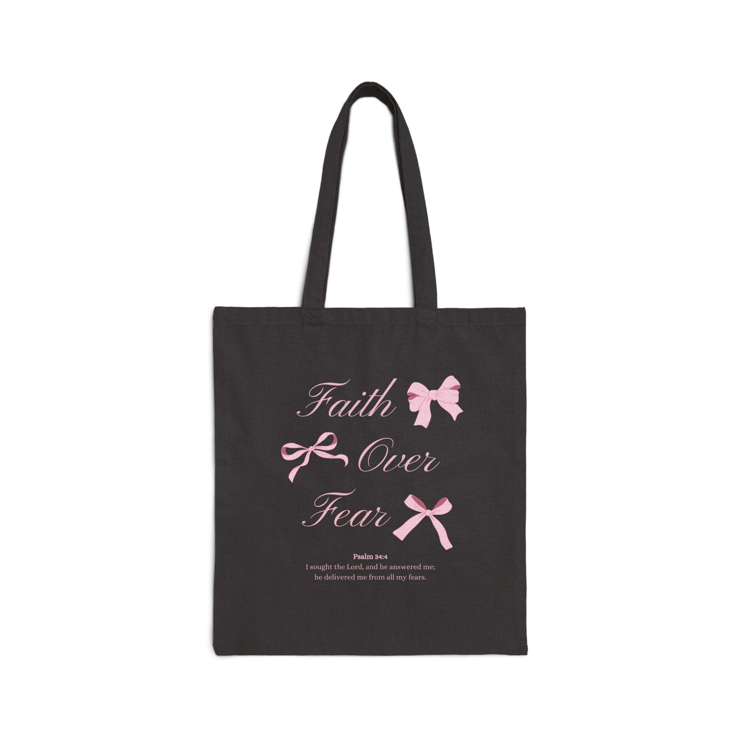 Faith Over Fear Ribbon Bow Tote Bag