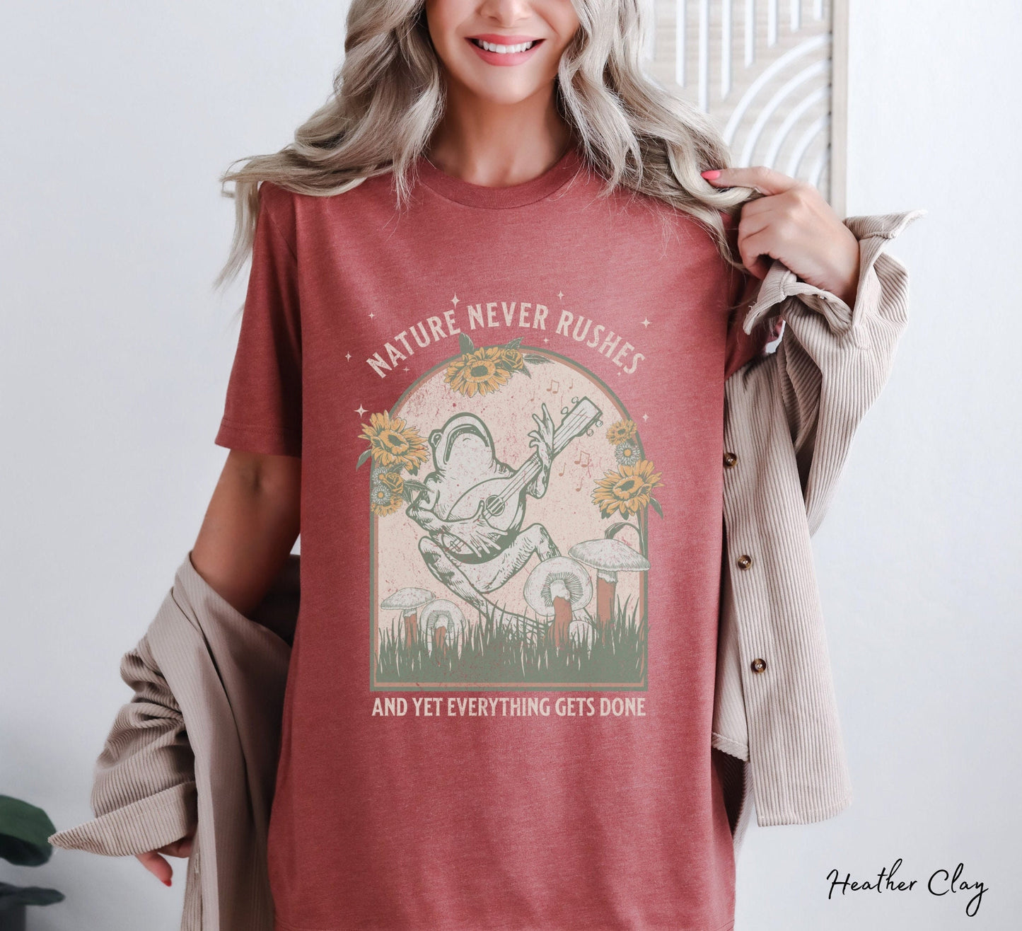 Boho Frog Nature Never Rushes Shirt