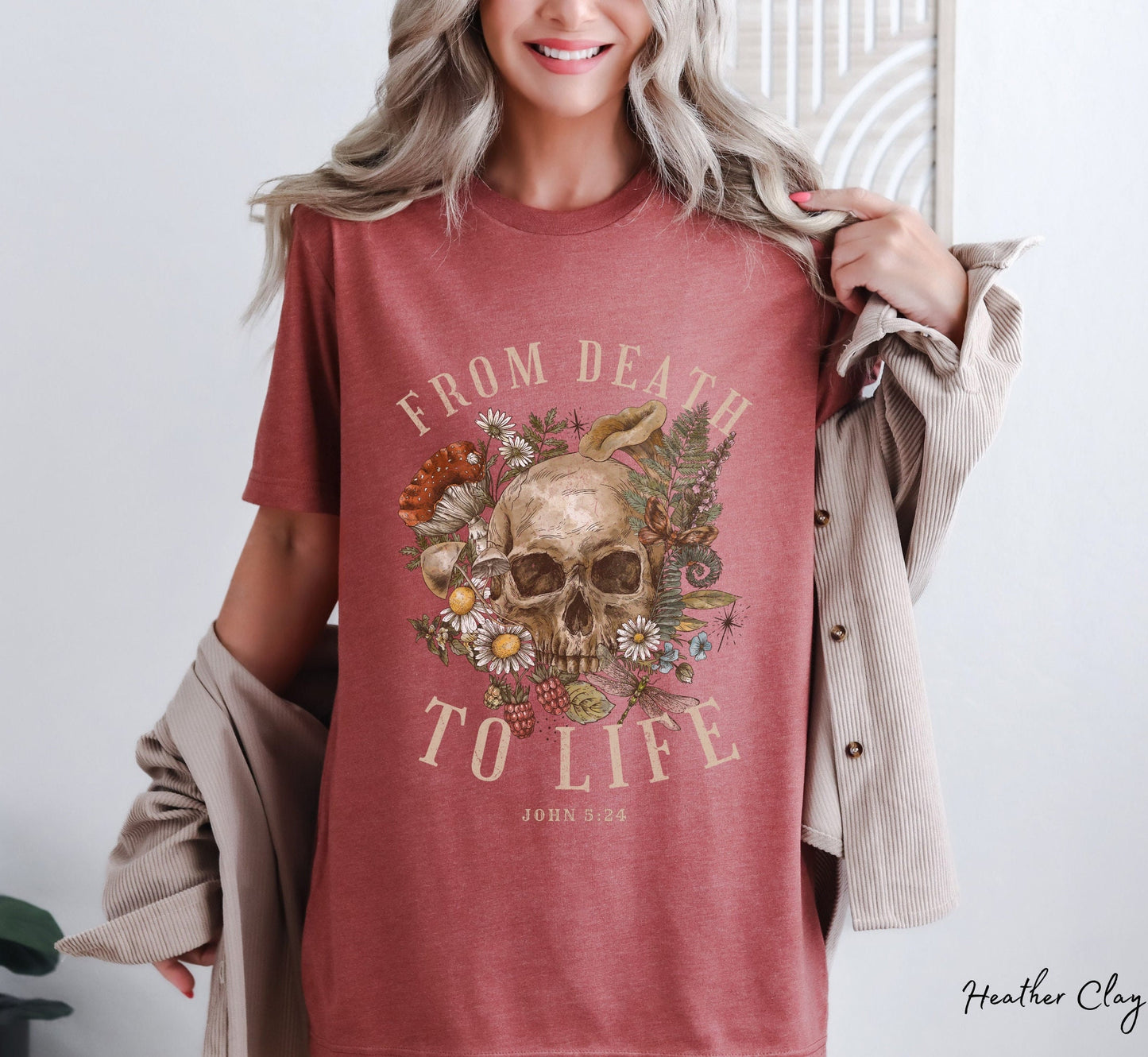 From Death To Life Floral Skull Shirt