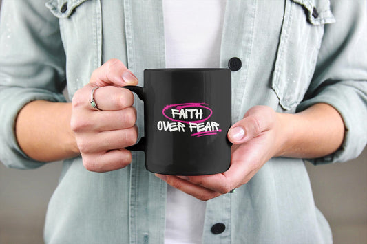 Faith Over Fear Grunge Mug