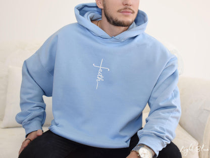 Faith Cross Embroidered Hoodie