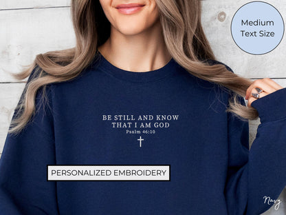 Custom Embroidered Sweatshirt - Personalized Bible Verse Crewneck Or Hoodie