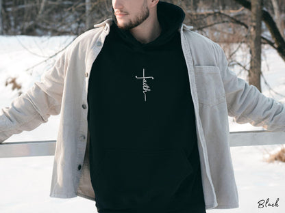 Faith Cross Embroidered Hoodie