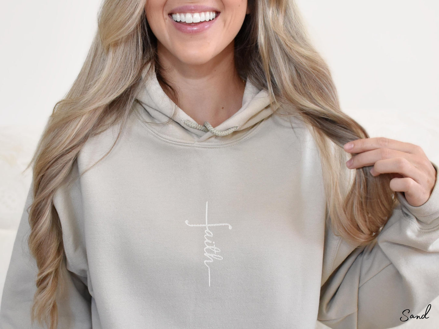 Faith Cross Embroidered Hoodie