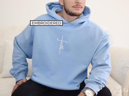 Faith Cross Embroidered Hoodie