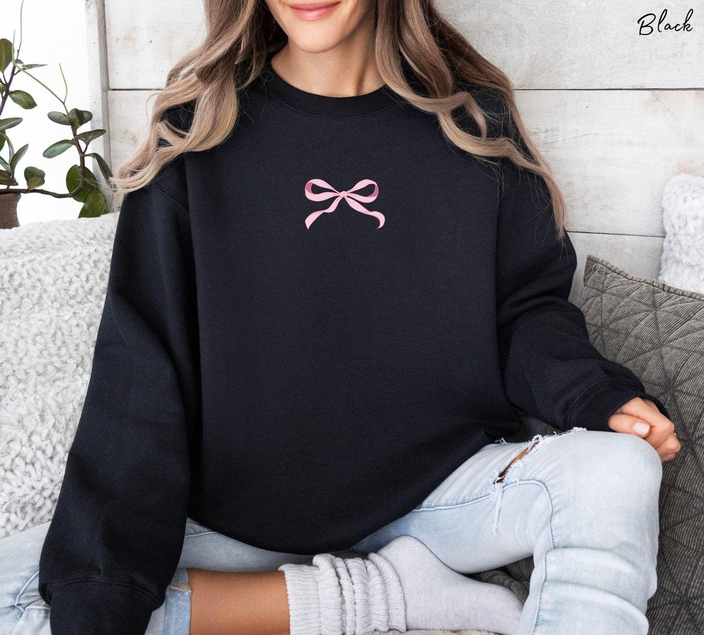 Faith Over Fear Ribbon Bow Sweatshirt