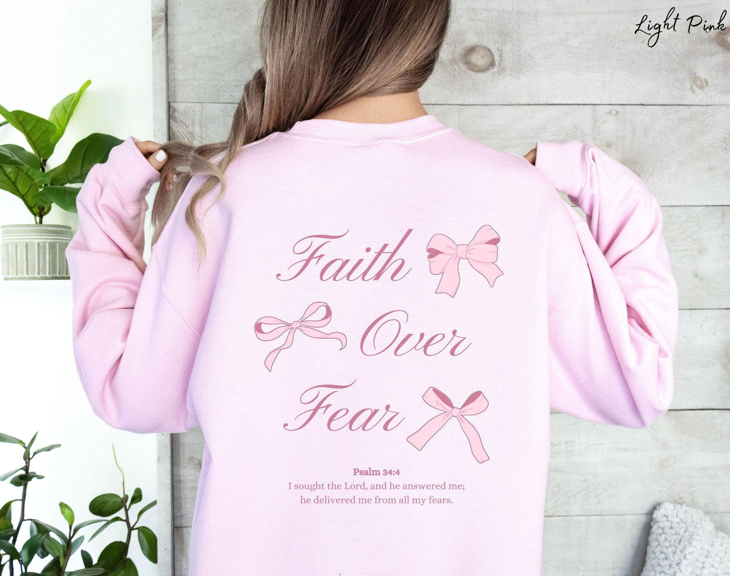 Faith Over Fear Ribbon Bow Sweatshirt