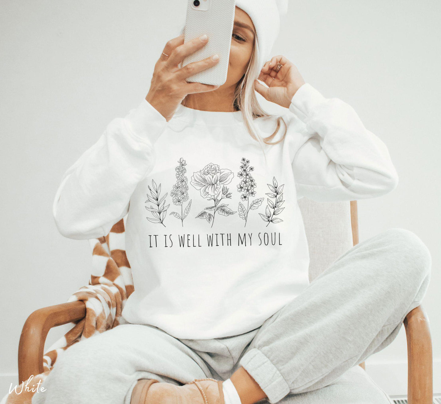 It Is Well With My Soul Floral Crewneck