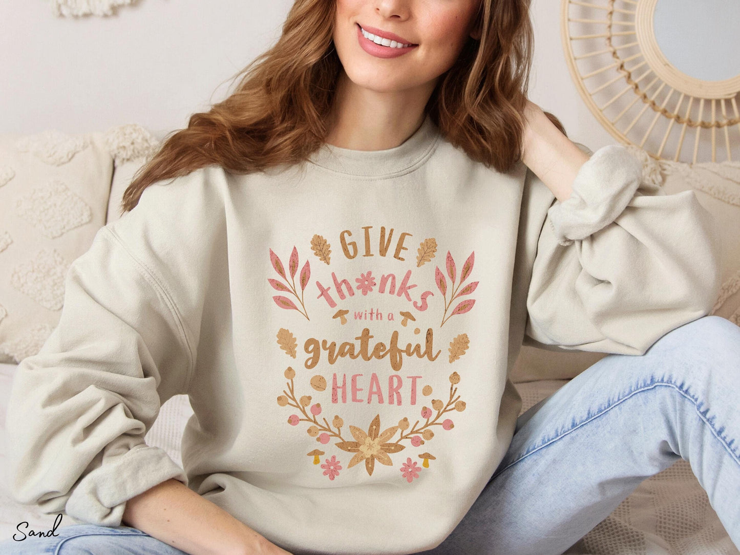 Give Thanks With A Grateful Heart Nature Sweatshirt