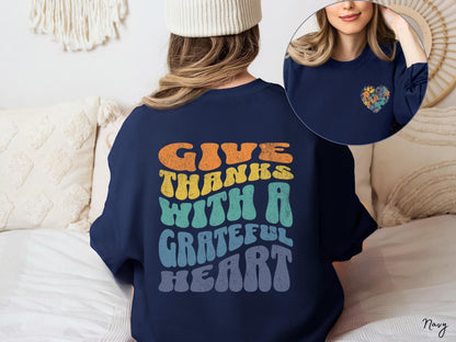 Give Thanks With A Grateful Heart Retro Crewneck