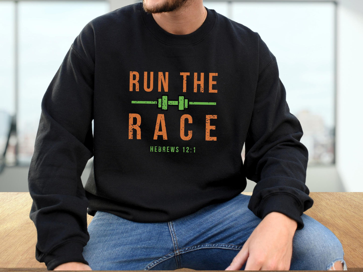 Run The Race Gym Crewneck