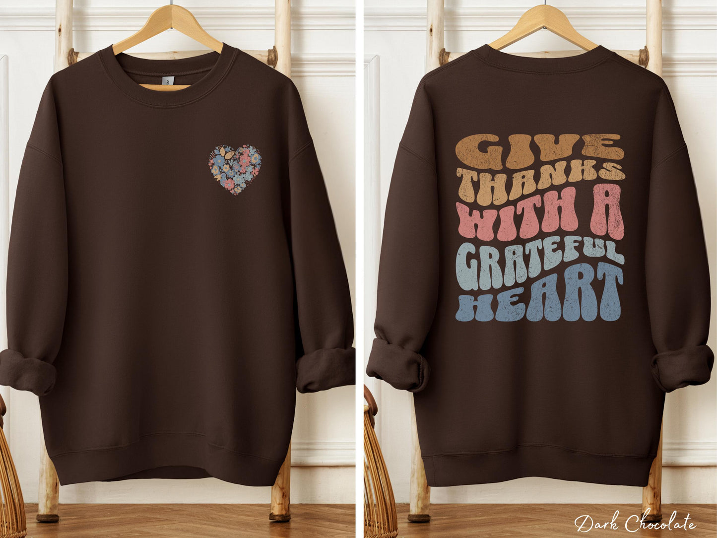 Give Thanks With A Grateful Heart Retro Crewneck