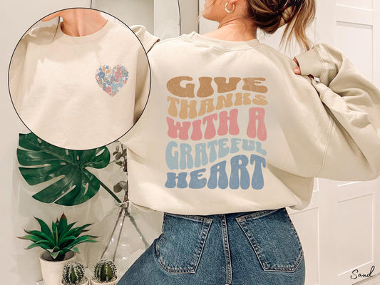 Give Thanks With A Grateful Heart Retro Crewneck