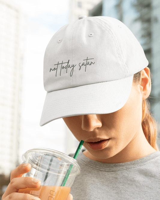 Not Today Satan Baseball Cap - Minimalist Design